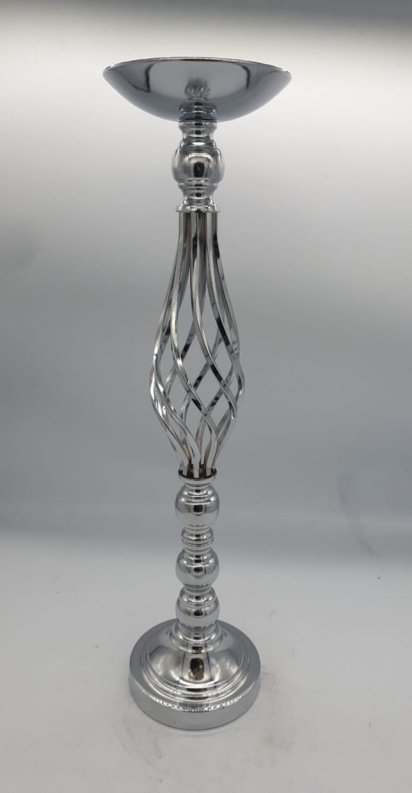 Grand vase tube acier silver