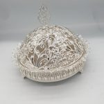 Cloche présentoir à pâtisserie acier silver style oriental
