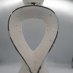 vase xxl en forme de coeur strass blanc silver