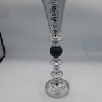 Vase en acier original noir et silver