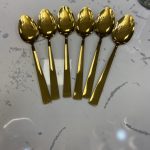 Couverts cuillères en acier gold par 6