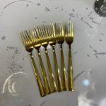 couverts fourchettes en acier gold par 6