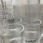 Verres à eau rayé transparent /6