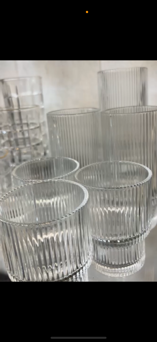 Verres à eau striée  par 12