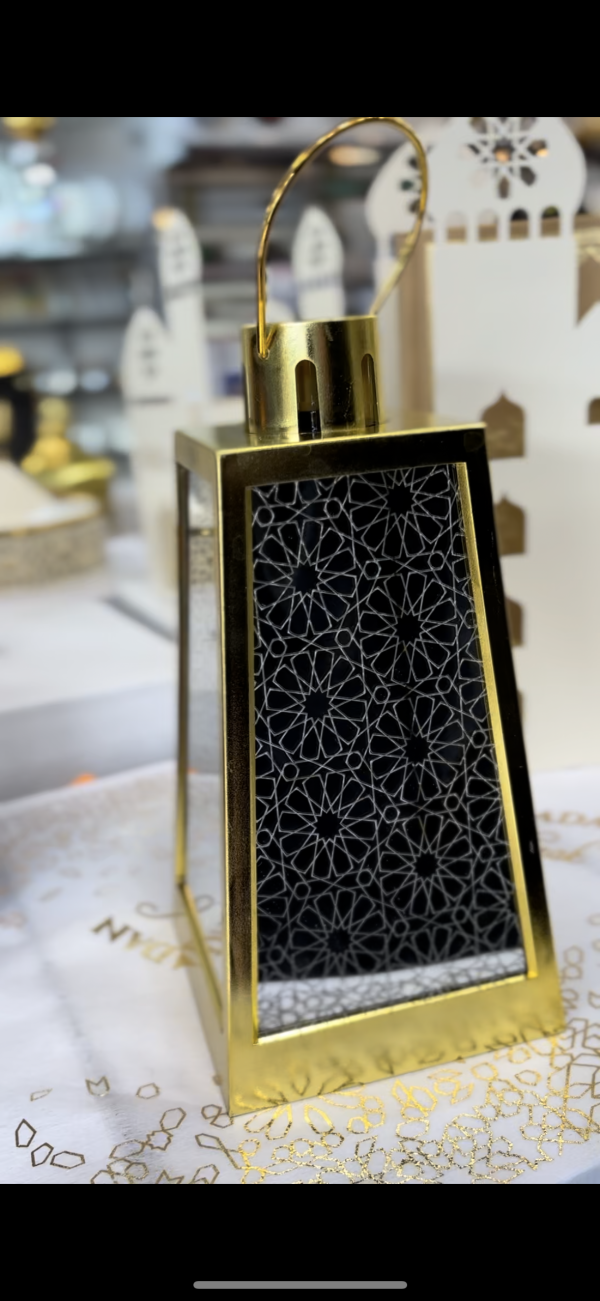 Lanterne cube ramadan gold  lumineuse