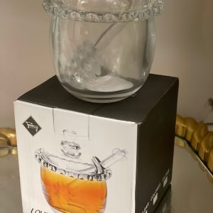 Pot à miel en verre avec cuillère
