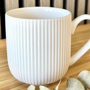 Mug strié  blanc
