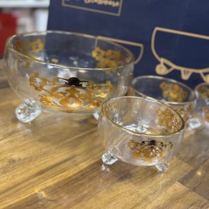 Saladier + 6 bols gold