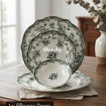 Service assiette vert 24pcs