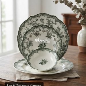 Service assiette vert 24pcs