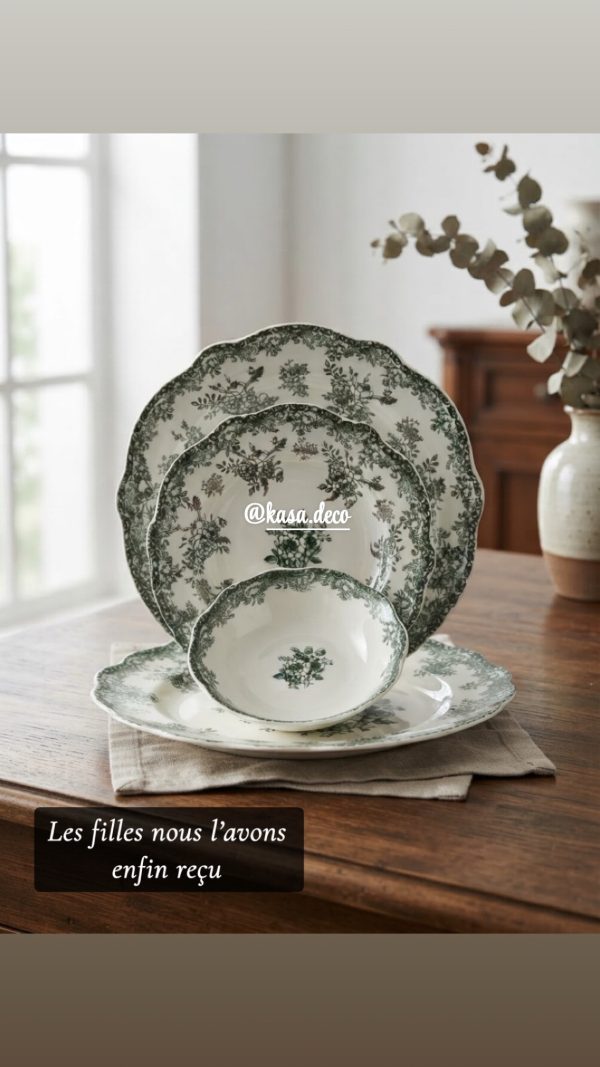 Service assiette vert 24pcs
